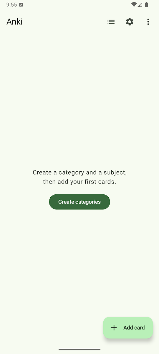 Tela Primeiro acesso do app Easy Flashcard